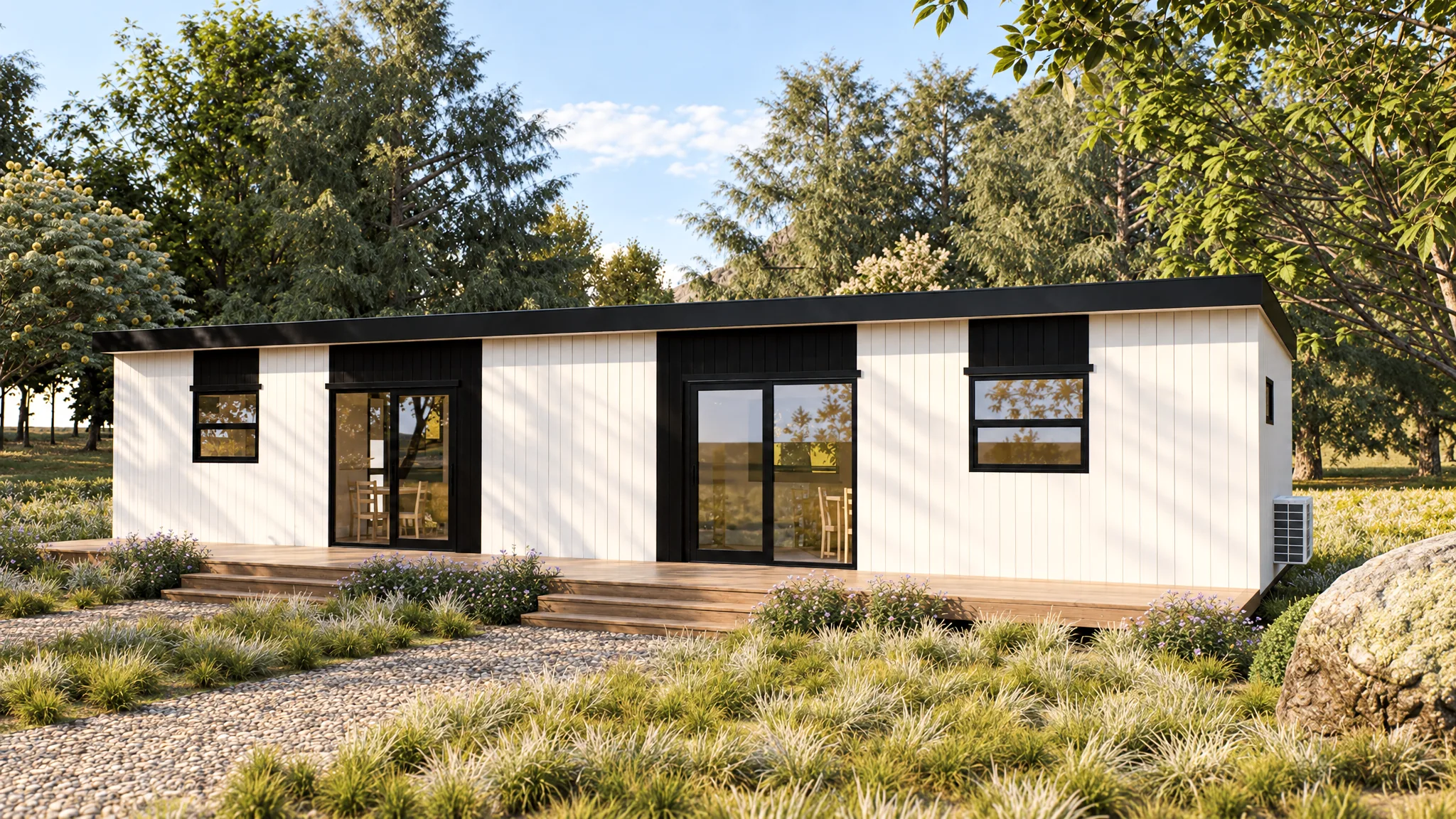 The 67 Dual Key home exterior render with Colorsteel Titania cladding